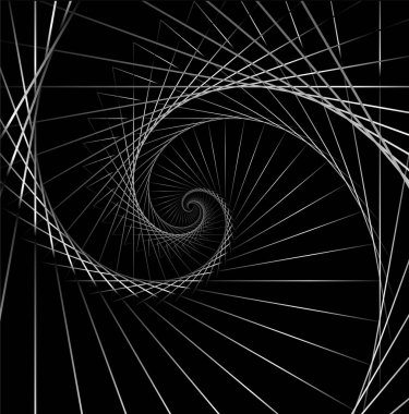 Siyah vektör beyaz simetrik çizgiler sarmal arka plan deseni. Beyaz mavi kırmızı perspektif sarmal çizgiler arka plan deseni. Vektör sarmal çizgiler merdiven merdiven arka plan zemin üzerinde siyah