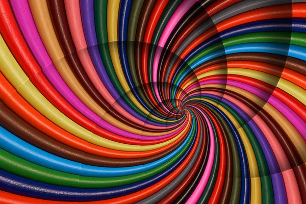 Colorido Arco Iris Afilar Lápices Espiral Fondo Distorsionado Patrón Fractal — Foto de Stock