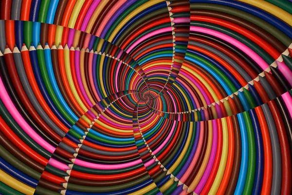 Arco Íris Colorido Afiar Lápis Espiral Fundo Padrão Fractal Lápis — Fotografia de Stock