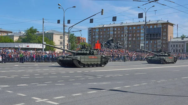 Moscú Mayo 2018 Gran Desfile Vacaciones Victoria Los Vehículos Militares — Foto de Stock