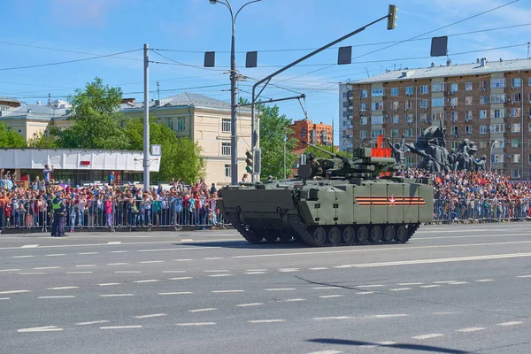 Moskwa Maja 2018 Wielkie Zwycięstwo Święto Parada Pojazdów Wojskowych Rosyjskich — Zdjęcie stockowe
