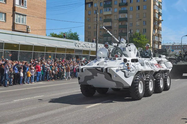 Moscow May 2018 Great Victory Holiday Parade Russian Military Battle — Stock Photo, Image