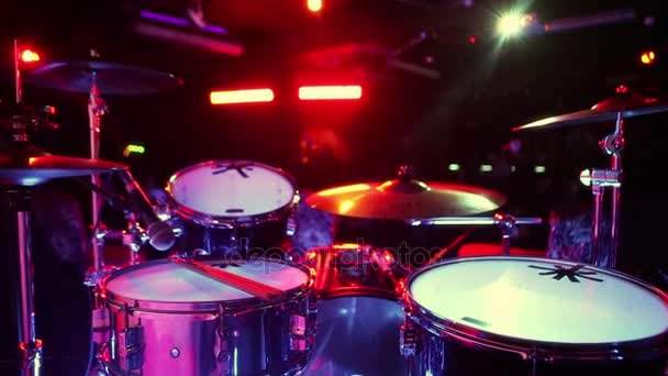 Drum set with lights. — Stock Video