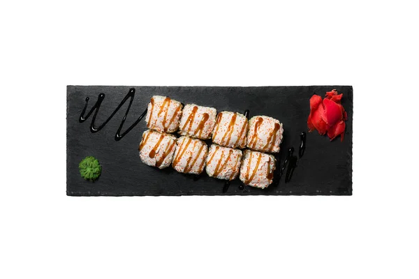 Rózsaszín Sajtos Sushi Tekercs — Stock Fotó