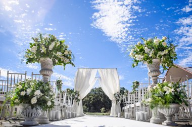 Dekorasyon düğün töreni için. Çiçekler portre.