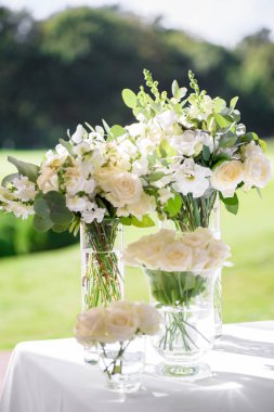 floristics dekorasyon düğün töreni için. Çiçekler portre.