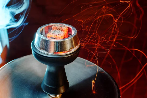 Kırmızı kömürlü Shisha nargile