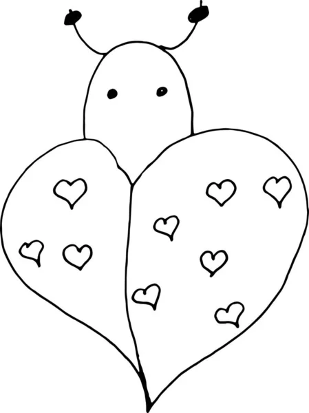 Animales Con Corazones Dibujo Vectorial Para Niños — Vector de stock