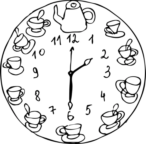 Reloj Dibujos Animados Con Diferentes Elementos Para Decoración — Vector de stock