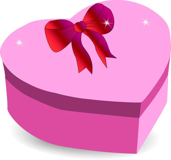 Confezione Regalo Con Cuore Posto Iscrizione — Vettoriale Stock