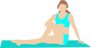Yoga yapan kız farklı pozisyonlarda.