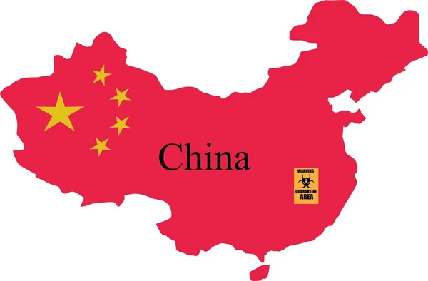 Señal Zona Cuarentena China — Vector de stock