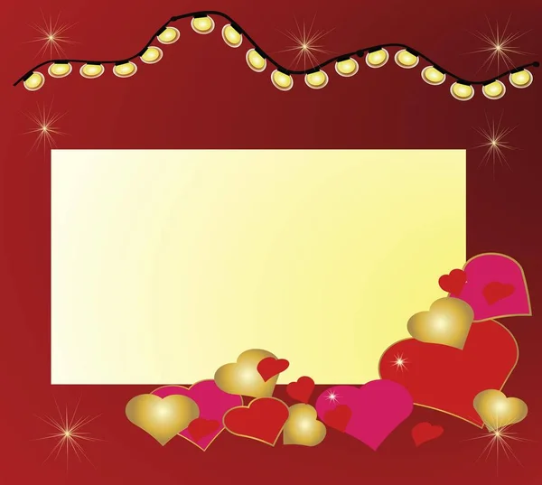 Valentine Day Card Inimi Stele — Vector de stoc