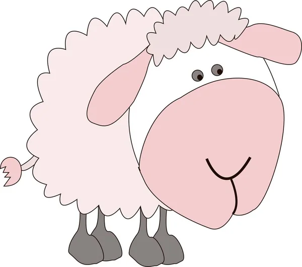 病媒羊肉 卡通粉红儿童的 — 图库矢量图片