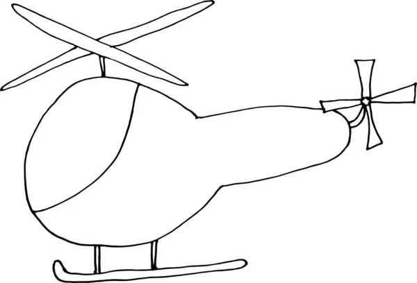 Helikopter Kleuren Zwart Wit — Stockvector