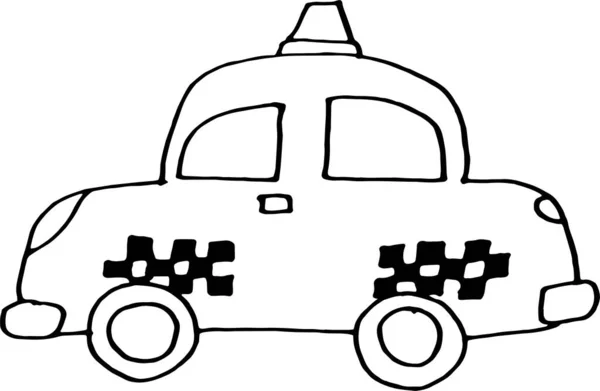 Цвет Автомобиля Такси Черно Белый — стоковый вектор