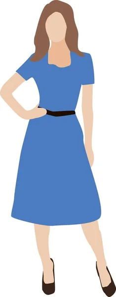 Vektorfrau Kleid Stehen — Stockvektor