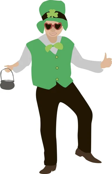 Costume Fun Glasses Bowler Patrick — Stock Vector