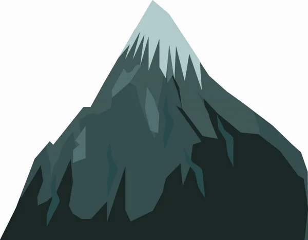 Vector Image Mountain Gray Tones White Cap Top — ストックベクタ
