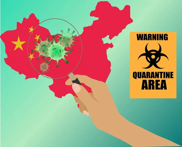 Vírus Kínában Egészség Orvostudomány Fogalma Lapos Vektor Illusztráció Emberi Betegség — Stock Vector