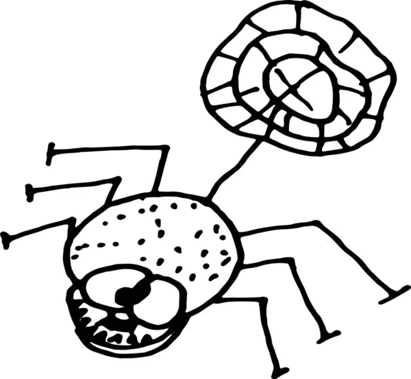 Eine Kleine Spinne Die Gefärbt Wird Malbuch Für Kinder — Stockvektor