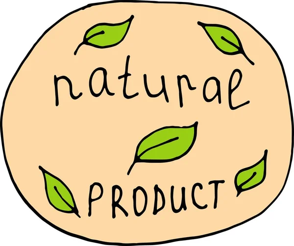 Fresh Healthy Organic Vegan Food Logo Labels Tags Vector Hand — Stock Vector