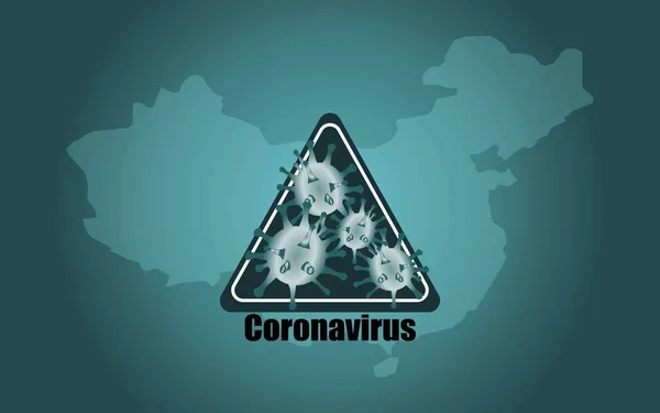 Coronavirus China Deadly Flu Virus Global Spread Map China Flag — 스톡 벡터