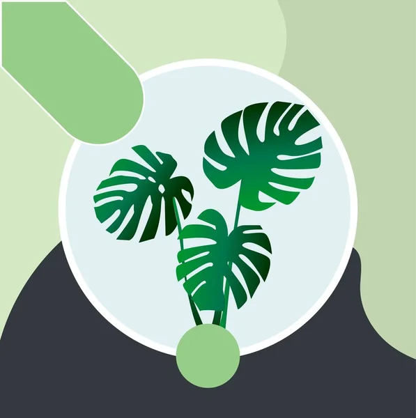 Абстрактний Фон Геометричними Формами Квіткою Горщику Зелені Відтінки — стоковий вектор