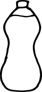 Su şişesi boyama vektör illüstrasyonunda yazıtlar için bir yer var.