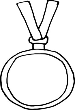 Ödül madalyası burada yazıt renklendirme vektörü illüstrasyonu için bir yer var