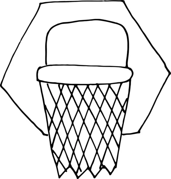 Баскетбольне Кільце Сіткою Розмальовка Векторна Ілюстрація — стоковий вектор