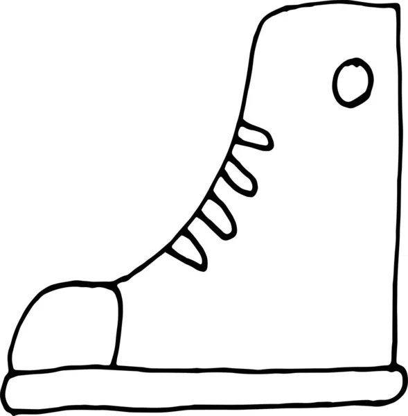 Deportes Uno Zapato Con Cordones Para Colorear Vector Ilustración — Vector de stock