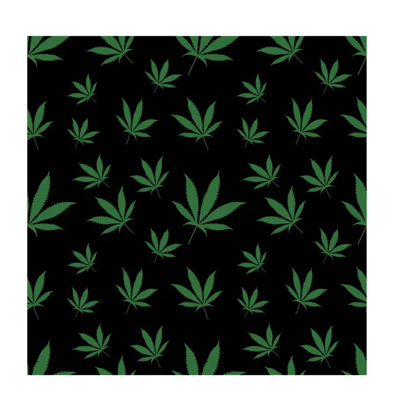 Patrón Sin Costuras Con Hojas Cannabis Sativa Para Textiles —  Fotos de Stock