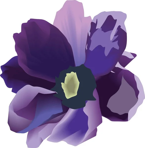 Belle Fleur Dans Des Tons Violet Foncé — Image vectorielle