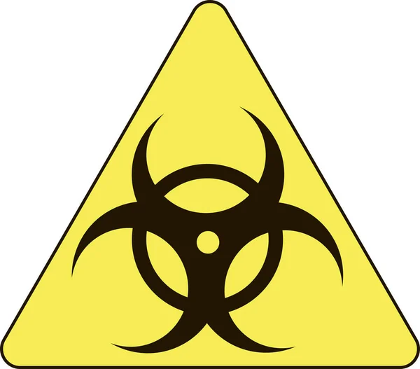 检疫标志是白色背景上的一个黄色三角形 — 图库矢量图片