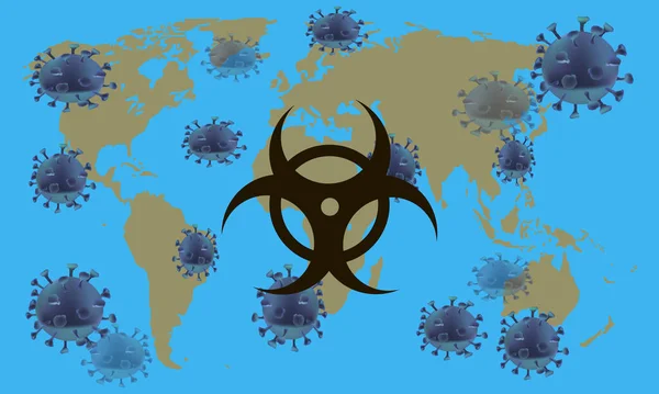 Mundo Está Infectado Con Virus Signo Cuarentena — Archivo Imágenes Vectoriales