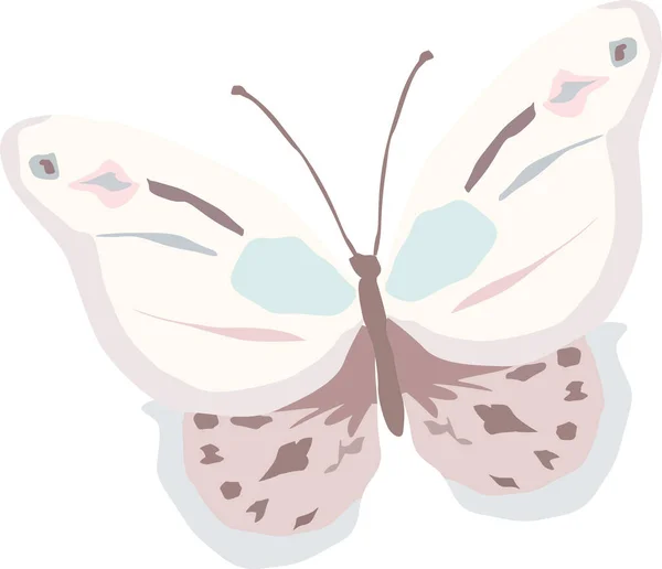 Mariposa Colores Pastel Claro Vector Dibujo — Vector de stock