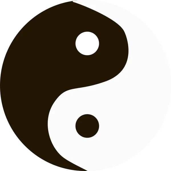 Yin Yang Witte Zwarte Vector Tekening — Stockvector