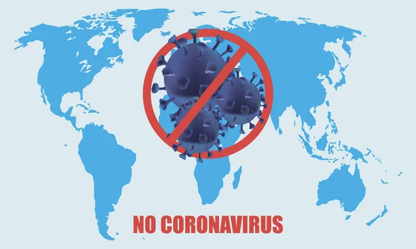 지도에 새겨진 코로나 바이러스에 서명을 중단하는 — 스톡 벡터