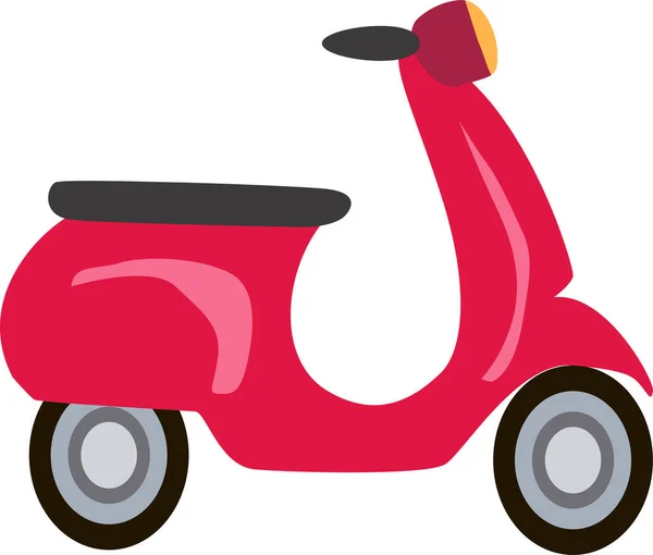 Trasportare Ciclomotore Colore Rosso Vettoriale Illustrazione — Vettoriale Stock