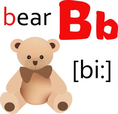 Ayı desenli ve sesli alfabe harfi B