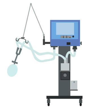 Tıbbi ventilatör pnömoni vektör çizimi gerçekçi