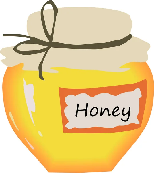 Jar Real Honey Packed Rustic Way — Stock Vector