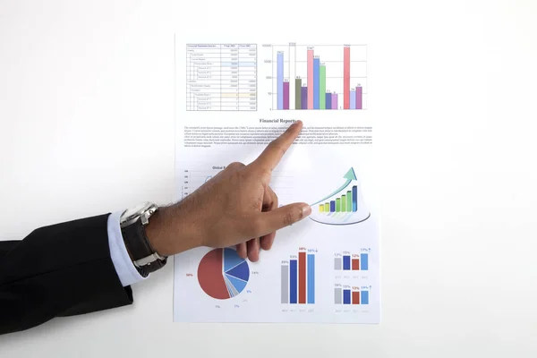 Businessman checking financial graph — Stock Photo, Image