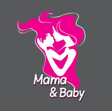 Anne ve bebek vektör simgesi