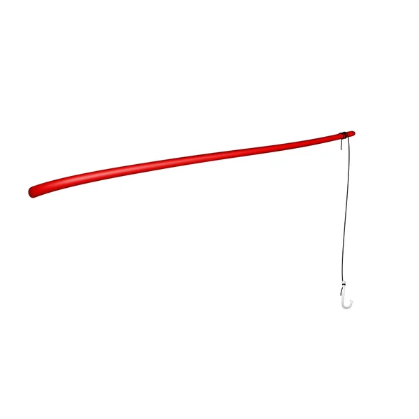 赤いデザインのヴィンテージの釣り竿 — ストックベクタ