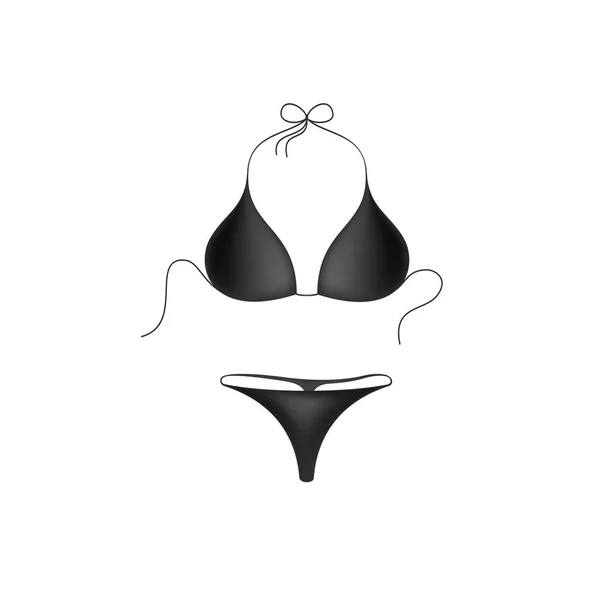 Bikini-Anzug im schwarzen Design — Stockvektor