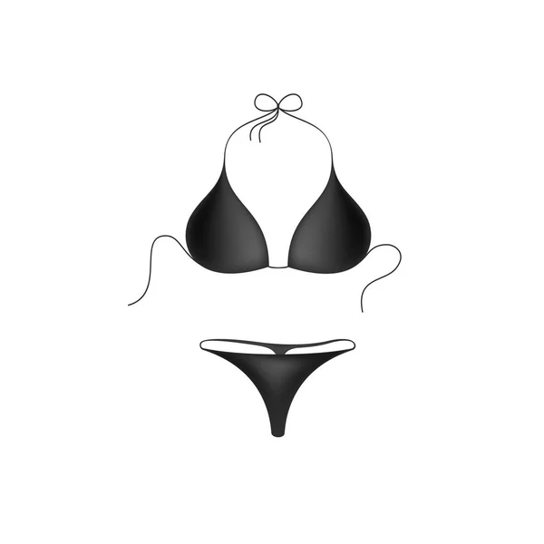 Bikini garnitur w czarny design — Wektor stockowy