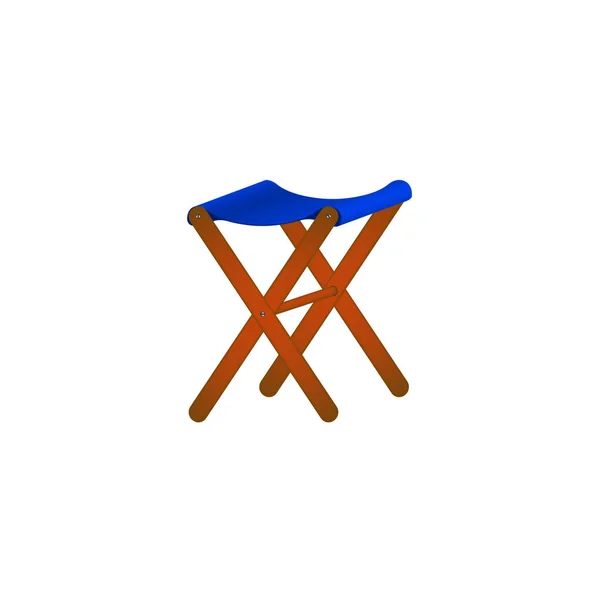 Folding wooden chair in retro design — Stock Vector