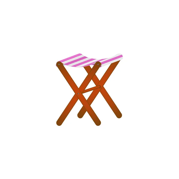 Ξύλινη καρέκλα διπλωτή σε ρετρό σχεδιασμό — Διανυσματικό Αρχείο